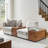 Lucrecia 34"W Modern Sliding Tambour Door Coffee Table With Drawer Storage-1816823359