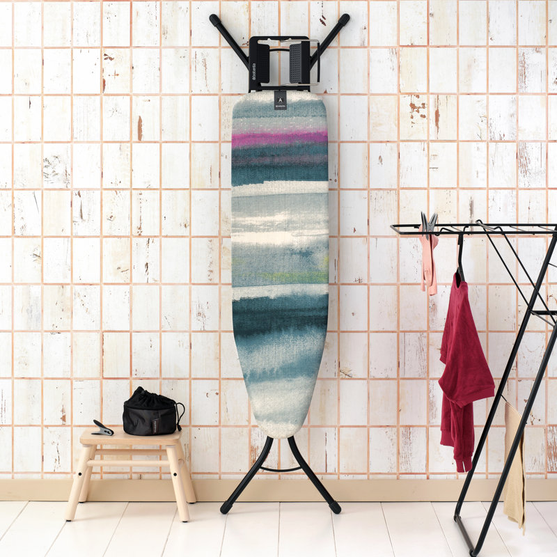 Brabantia Size A Ironing Board with Steam Iron Rest, White/Green