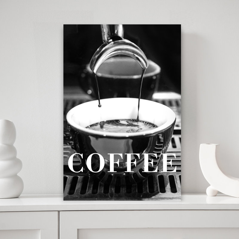 Art mural contemporain fraîchement coulé espresso, H 18 po x l 12 po