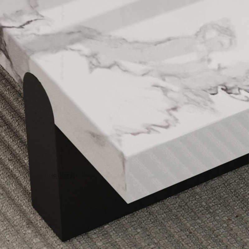 Table basse carrée claire, H 13,8 po x L 39,4 po x l 39,4 po, Blanc / multicolore