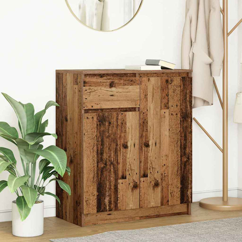 Sideboard With Drawer 71X35x84 Cm Engineered Wood, Old Wood