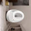 Toilette moderne en céramique avec forme d'œuf - blanc brillant, chasse simple 1,28, utilisation efficace de l'eau, chasse d'eau blanche, siège confortable