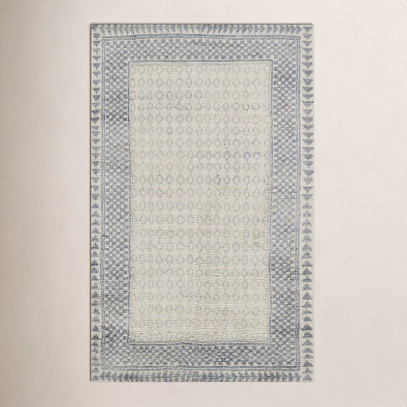 Tapis ivoire en laine et en coton noué à la main 5 po x 8 po Joss & Main Berkeley, Rectangle de 5 pi x 8 pi