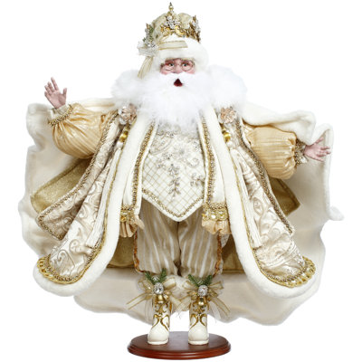 Snow And Pearls Santa - 26 Inches