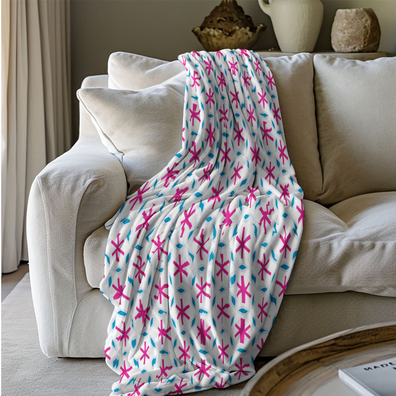Shapes Blue - 1 pièce Sherpa Premium, Lit simple