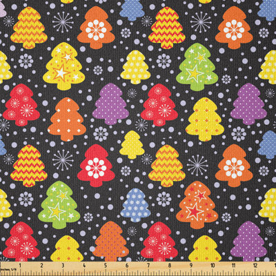 Fabric by the meter, colorful natural winter, multi -colored, 1 meter