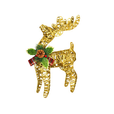 Christmas Reindeer Iron Art Decoration Under the Christmas Tree Glowing Look Up Reindeer Christmas Decor  Reindeer Figurine with Lights 30cm/11.8in High