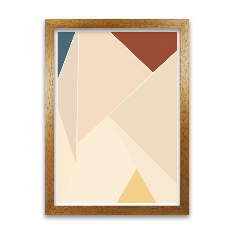 Colour Block Mid Century Art B - Print, Oak Frame, 59cm H x 42cm W x 3cm D