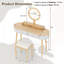 Ensemble de meuble-lavabo à miroir 4 tiroirs avec tabouret Kiree -1910835882