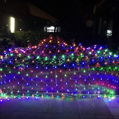 Guirlande lumineuse à DEL en filet, 8 lumières de Noël à brancher connectables pour la terrasse intérieure, le mariage et les fêtes