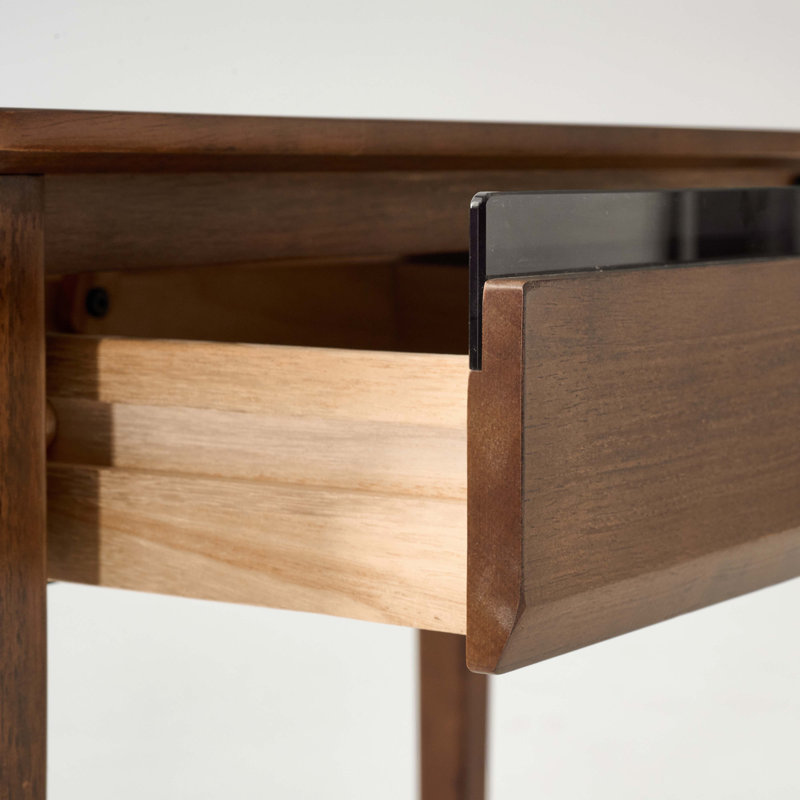 Bureau d'écriture en bois massif avec 2 tiroirs dissimulés Modern Modern, L 55 po