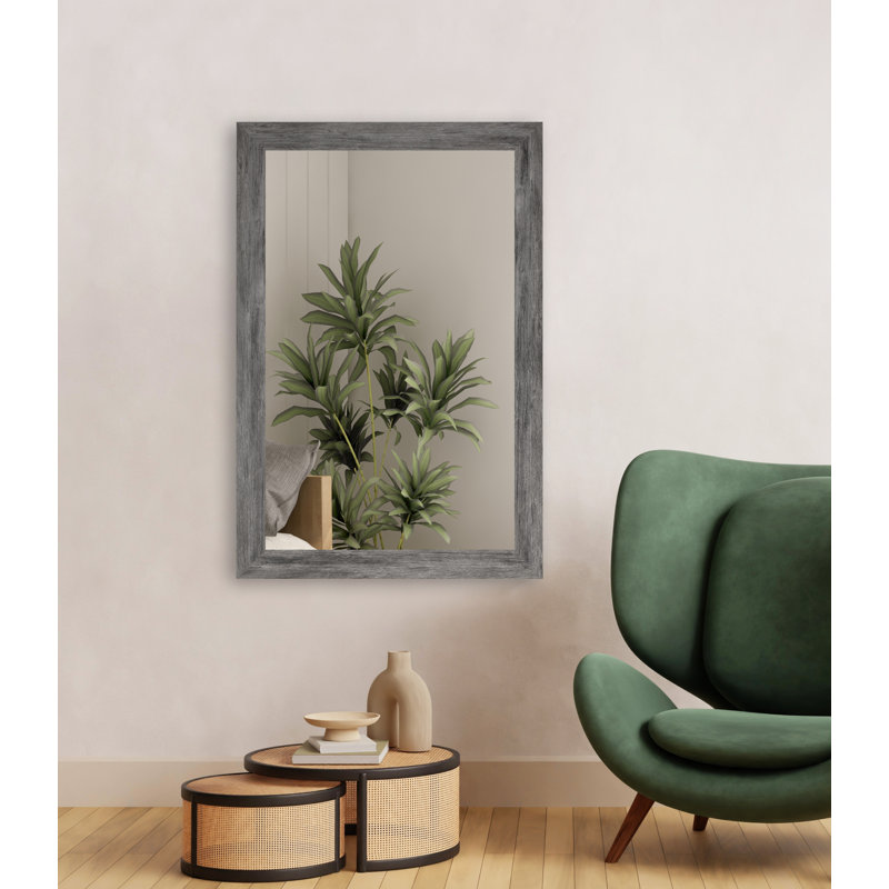 Engineered Wood Flat Wall Mirror, 33" x 42"