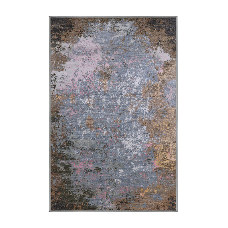 Tapis abstrait gris, Tapis de couloir 2 pi x 5 pi