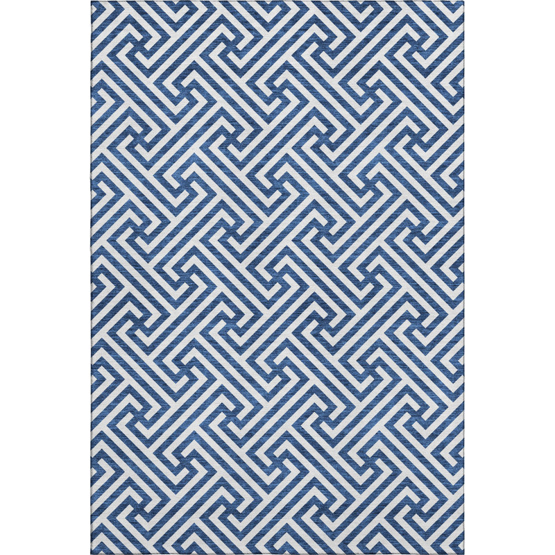 Tapis bleu en tweedy lavable à la machine Premium, Rectangulaire 3 pi x 5 pi