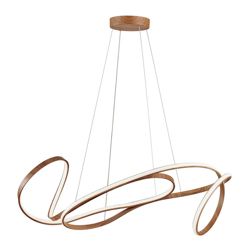 Moscow Novelty LED Chandelier with Smart Dimmer Included, Wood