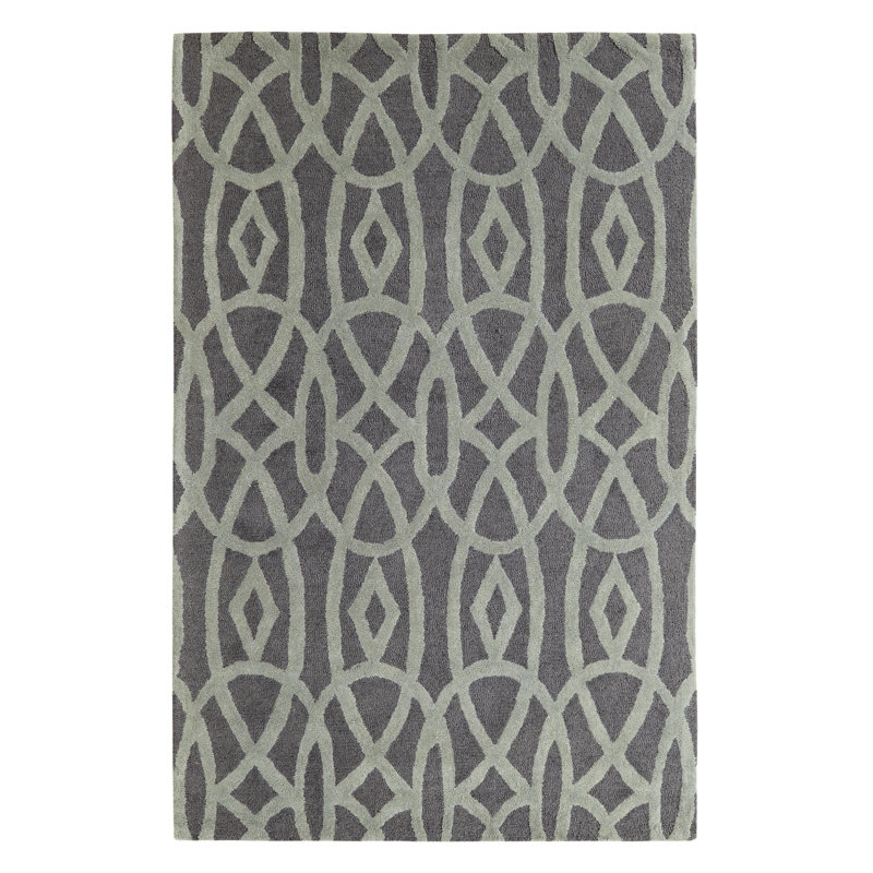 Tapis noir/gris zone Rentz, Rectangle 9 pi 6 po x 13 pi 6 po
