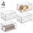 mDesign Plastic Wide Stackable Bathroom Storage Organizer, Drawer, Clear