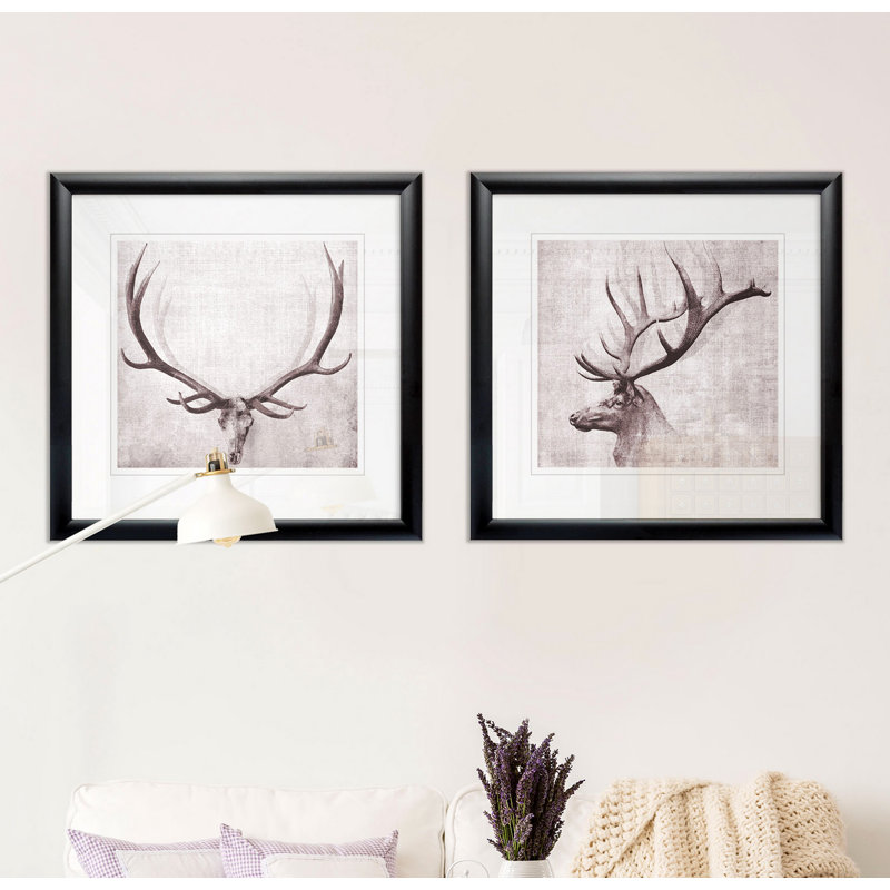 " Open Range I " 2 - Pieces, Black Framed