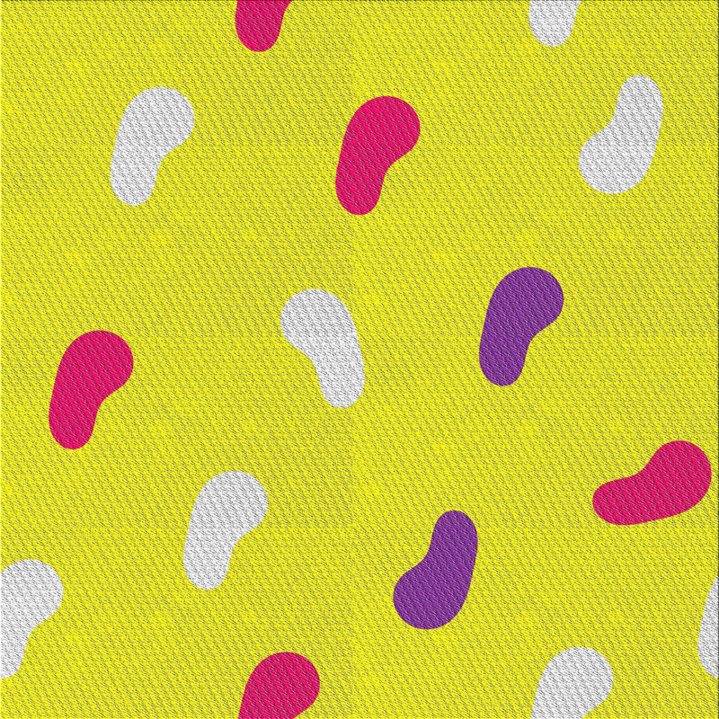 Tapis jaune tissé à la machine, Carré 3 pi