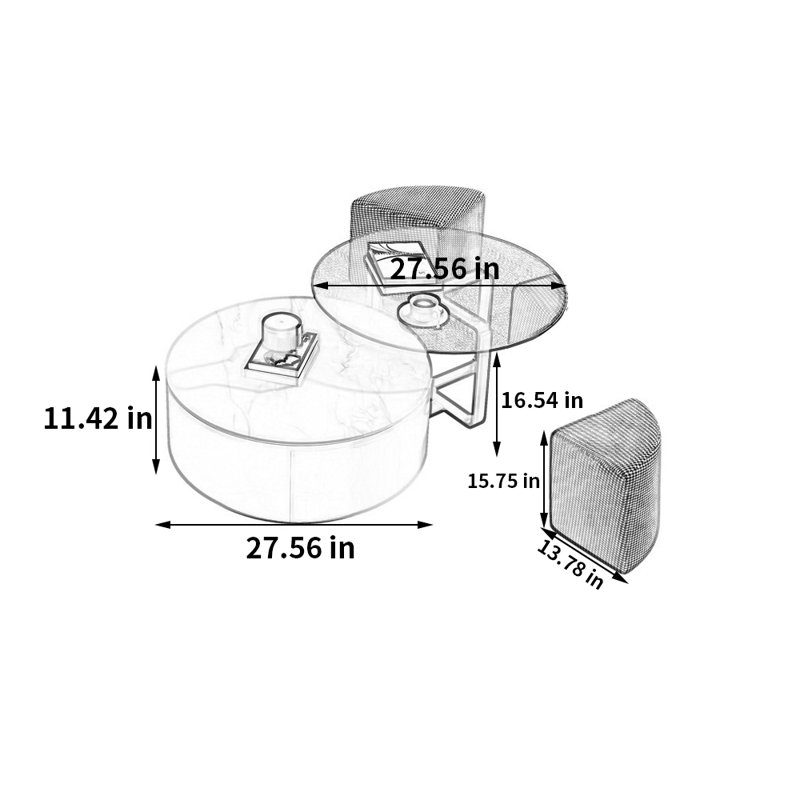 Modern luxury round coffee table set