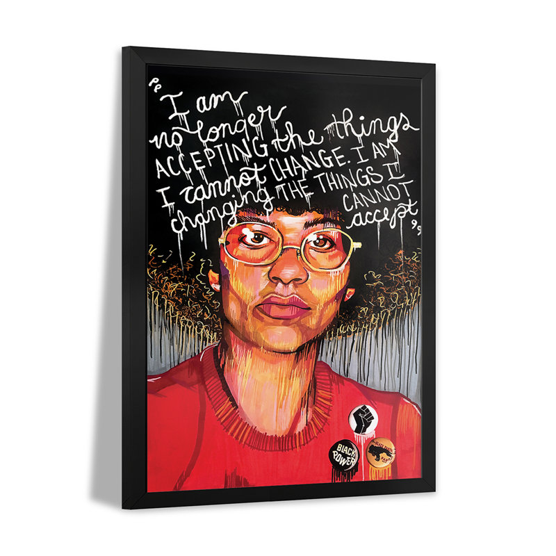Affiche encadrée de qualité supérieure Angela Davis par Domonique Brown, H 32 po x l 24 po