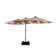 Hoskie 181'' x 106'' Outdoor Double-Sided Rectangular LED Light Market Umbrella With Base and Cover