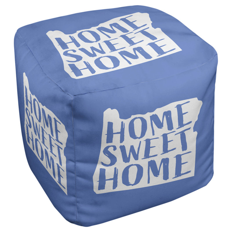 Repose-pieds cube the home oregon, H 13 po x l 13 po x P 13 po, bleu