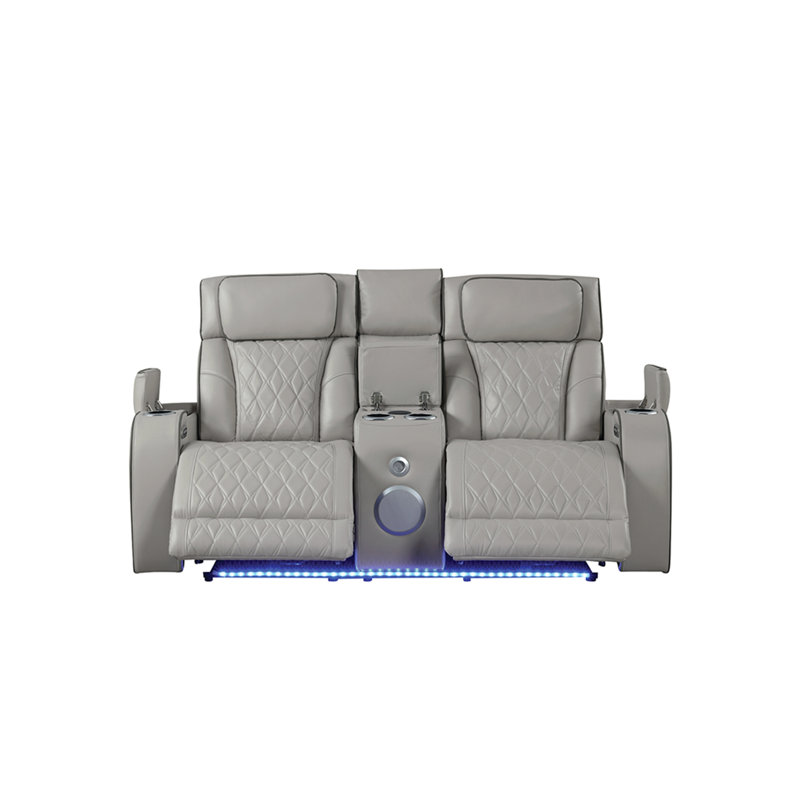 Causeuse inclinable avec revêtement en bois et fonction de massage incluse