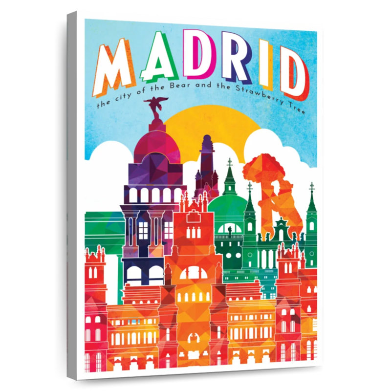 Affiche rétro de Madrid, Madrid, H 45 po x l 30 po