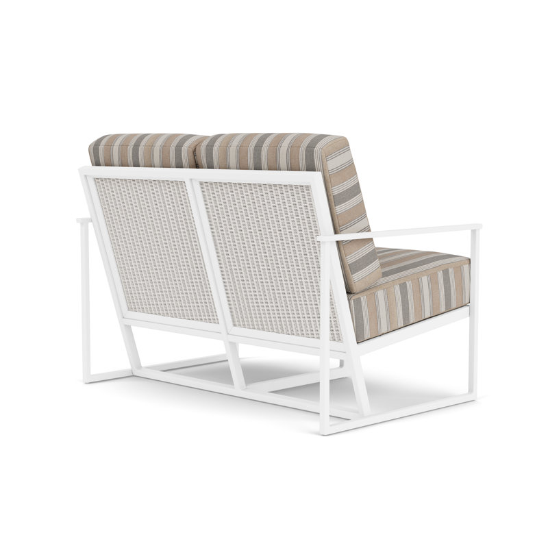 Summit Outdoor 2 - Seat Loveseat, White, Purveyor Pewter, Matte White