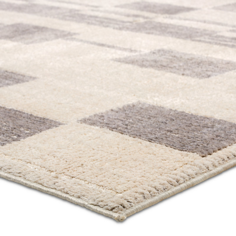 Latitude Run® Fercose Powerloomed Geometric Cream Runner (2'8"x8'), Runner 2'8" x 8'