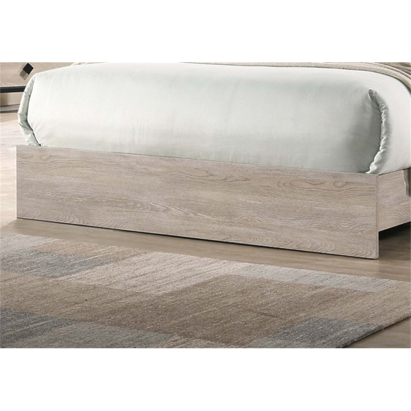 Lit très grand contemporain de style oriental capitonné avec structure en bois d'hévéa et tête de lit tapissier pour chambre à coucher moderne
