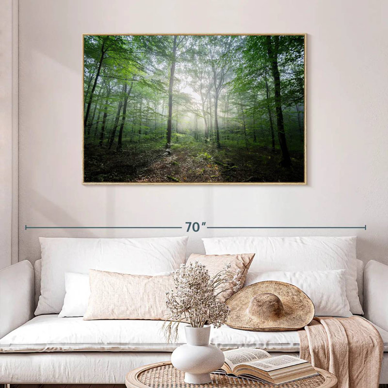 Lighting Forest II, Cadre flottant en bois naturel, 46 po x 31 po