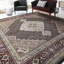 Tapis carré noir et rouge de haute qualité noué à la main