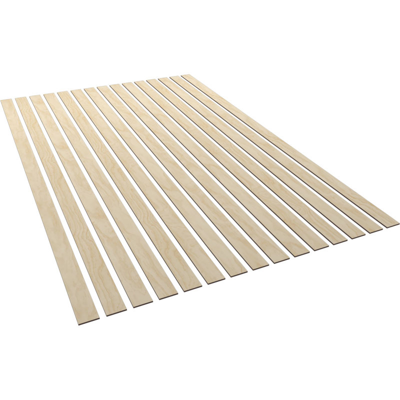 Adjustable Wood Slat Wall Panel Kit, 3"W x 94"H x 0.25"T, Birch