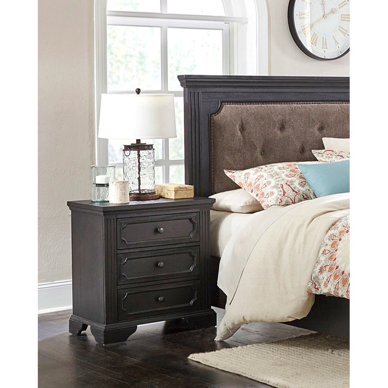 3-Drawers Nightstand 1Pc