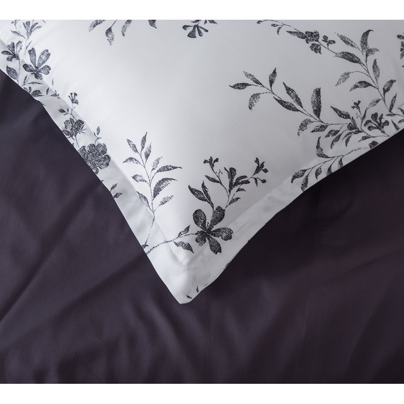 Sateen Floral Duvet Cover, Queen Duvet Cover + 2 Shams