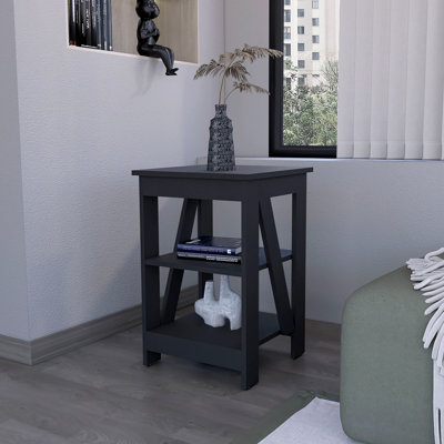 Table avec deux tablettes - idéale pour la présentation et le rangement dans les espaces de vie