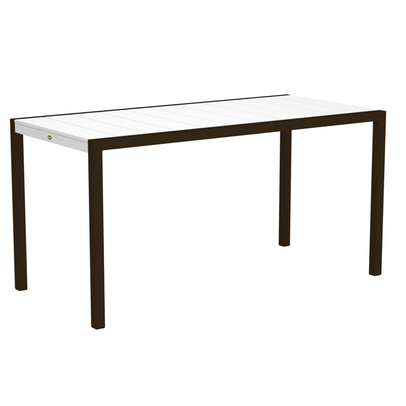 Table de comptoir POLYWOOD Surf City, Bronze texturé / Blanc classique, 36 po x 73 po