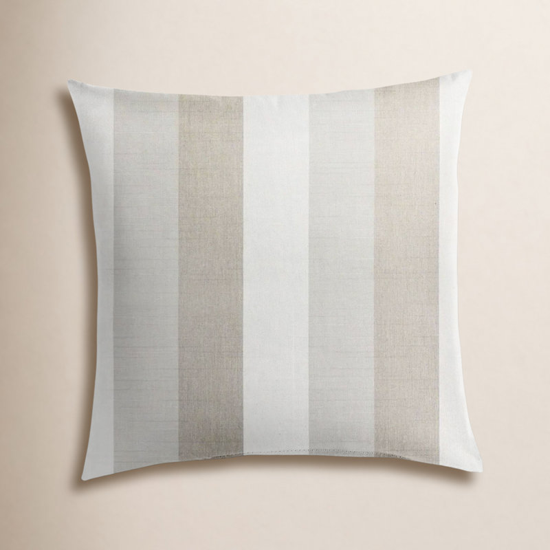 Nisha Striped Sunbrella® Outdoor Throw Pillow, Brown/Gray, 18'' x 18''