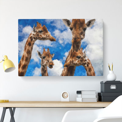 Four Giraffes - Wrapped Canvas