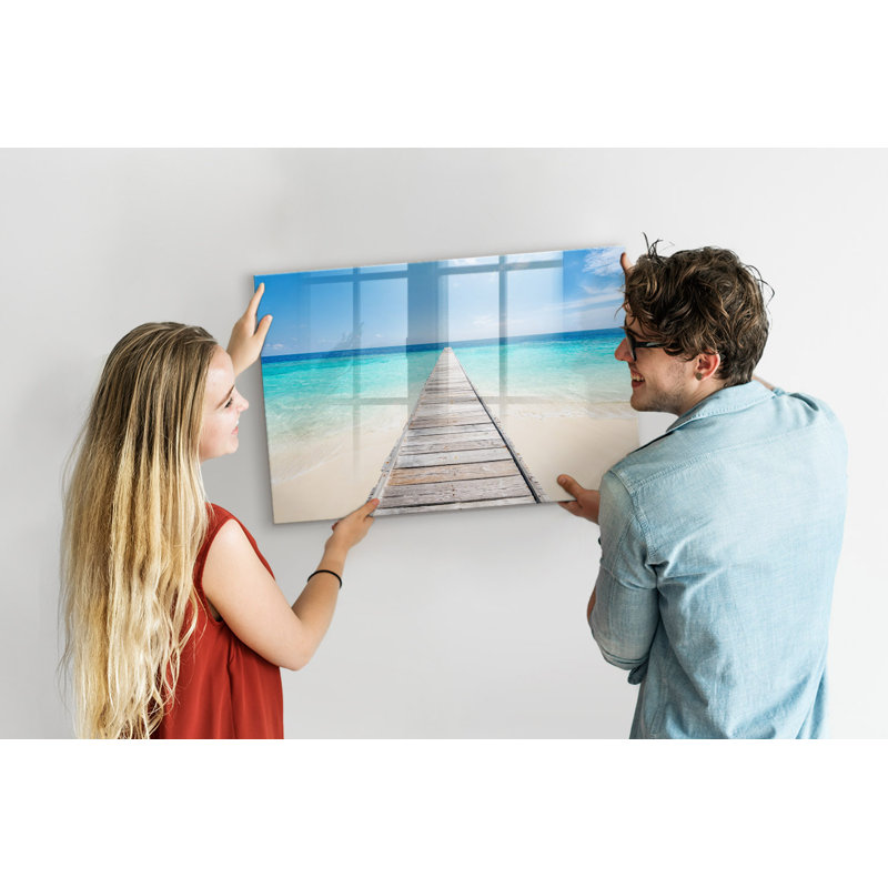 Magnetic Memo Board Whiteboard - 90 x 60 cm - With Marker and Magnets - Tropical island