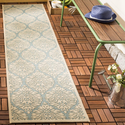 Gipson Indoor/ Outdoor Aqua/Cream Rug