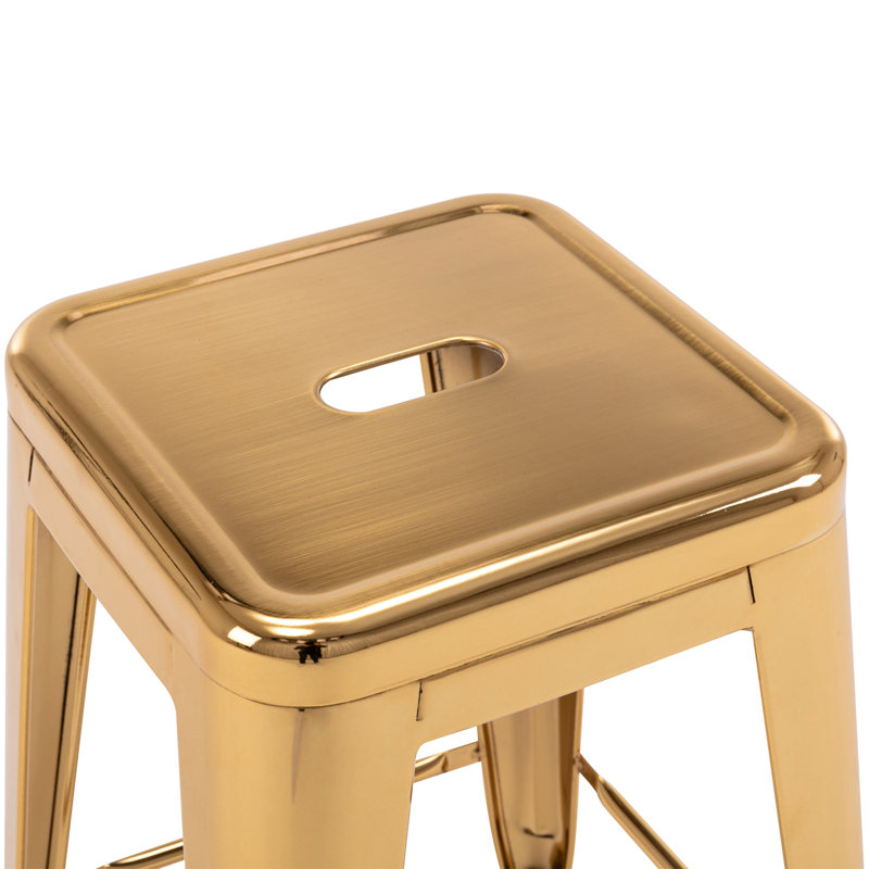 Stackable Metal Bar Stools Set of 2, Counter Height Bar Stools 24 Inches Industrial Bar Chairs Patio Stool, Backless Stool Indoor Outdoor Classroom Kitchen Stools Bar Chairs