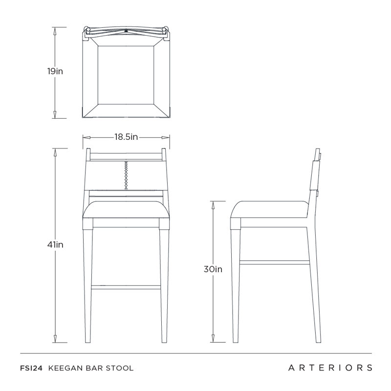 Keegan Stool, Bar Stool (30” Seat Height)