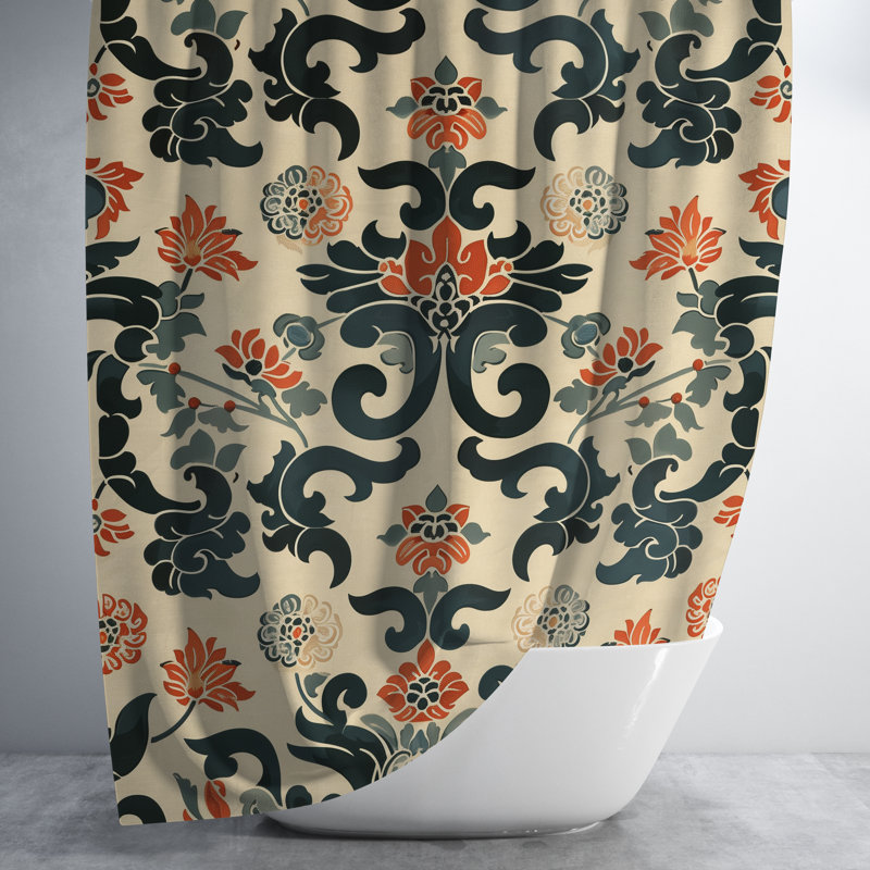 Floreen Floral Shower Curtain, 84" H x 71" W