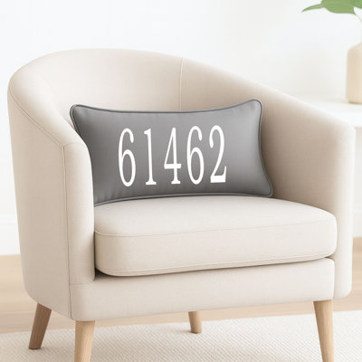 Coussin personnalisé avec code postal personnalisé