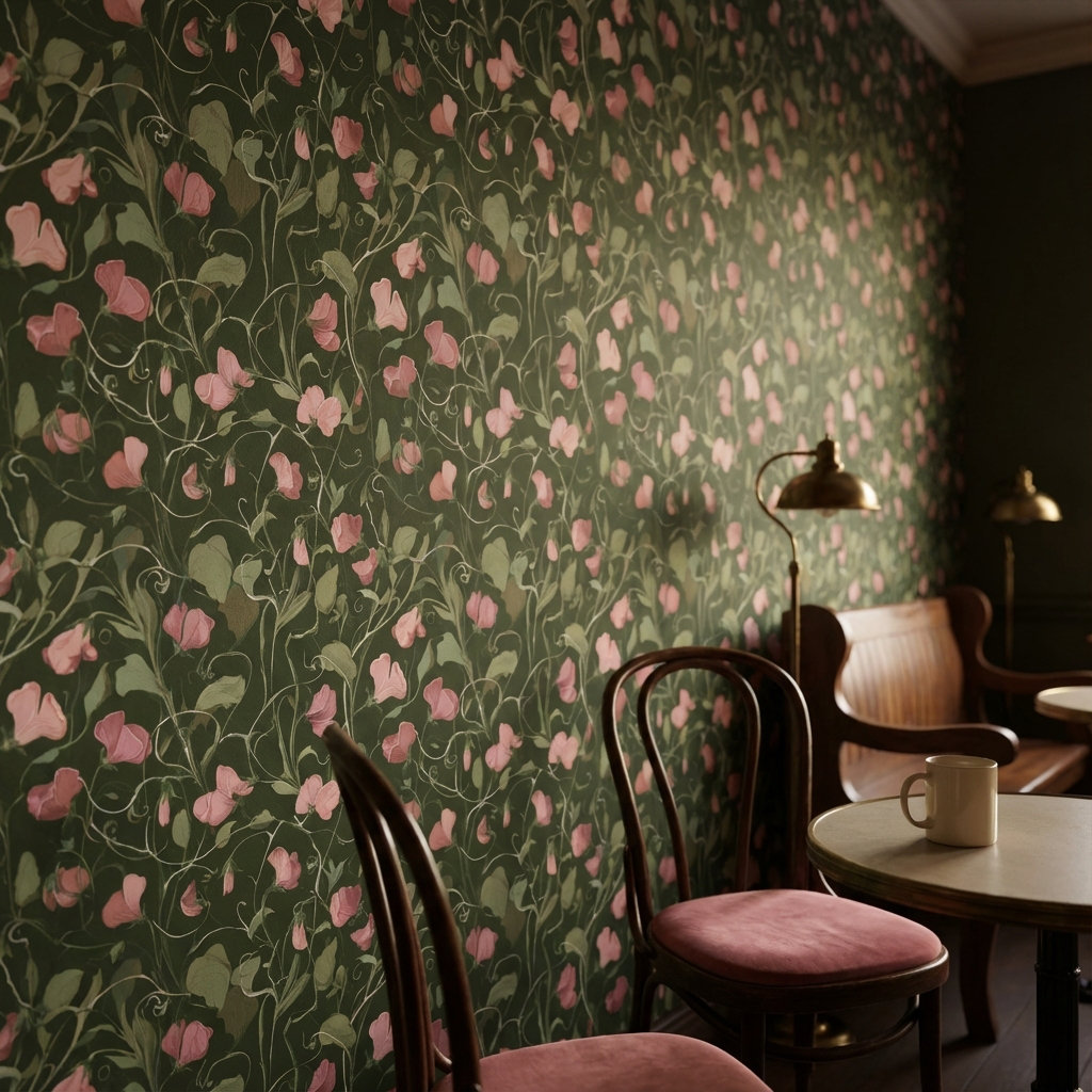 Lark Manor Floral Wallpaper Vintage Removable Pink Flowers Wall Mural ...