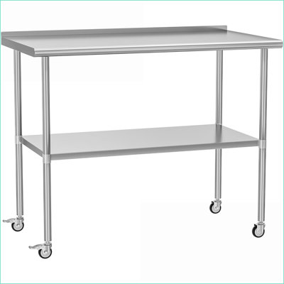 30x48 Inches Heavy-Duty Stainless Steel Coffee Table, NSF Certified, Easy-Clean