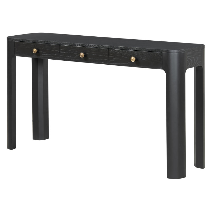 Console avec canapé et coins arrondis, Noir